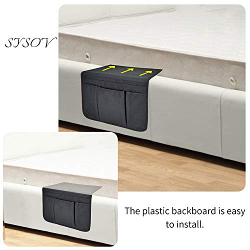 Bedside Caddy Bedside Storage Organizer Magazine Phone Tablet iPad Remote Holder, Organizer Caddy for Home College Dorm Bed, Sofa, Bunk Bed (Black) - color: Black