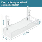 Under Desk Cable Management Tray, No Drill Mesh Desk Cable Tray, Wire Management Tray Cable Management Rack, Wire Organizer and Cable Management Box (White) - color: 1Pack-White (15.3'')