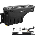 VEVOR Truck Bed Storage Box, Lockable Lid, Waterproof ABS Wheel Well Tool Box 6.6 Gal/20 L, Compatible with Chevrolet Silverado 1500 GMC Sierra 1500 2019-2020, Driver Side, Black - size: Driver Side, style: Chevrolet Silverado