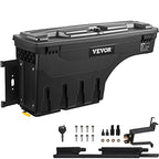 VEVOR Truck Bed Storage Box, Lockable Lid, Waterproof ABS Wheel Well Tool Box 6.6 Gal/20 L, Compatible with Chevrolet Silverado 1500 GMC Sierra 1500 2019-2020, Driver Side, Black - size: Driver Side, style: Chevrolet Silverado