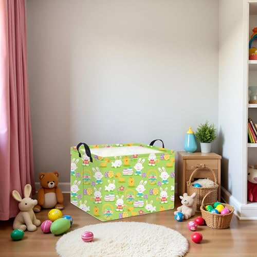 HIYAGON Easter Basket for Kids Boys and Girls Cute Storage Organizer Bin Box Rectangular Easter Bunny Room Decor(Easter Basket) - color: Easter Basket