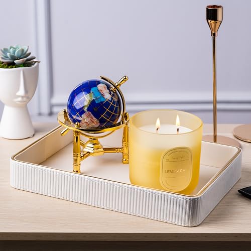 Perfume Tray Valet Tray Night Stand Bedside Organizer| Perfume Organizer Catchall| Perfume Trays for Dresser Vanity Tray for Dresser Countertop| Perfume Holder| Nightstand Organizer Women - color: White 1 Pack, size: 8" x 11" x 1.8"