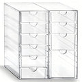 Prsildan Acrylic Drawer Makeup Organizer with 10 Drawers, Set of 2 Office Desk Organizers Accessories, Clear Stackable Storage Drawers for Vanity, Countertop, Craft, Jewelry, Art Supply Organization - style: 10 Drawers