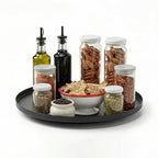 MUNEK 9" Lazy Susan Organizer,Metal Rotating Spice Rack Organization,Lazy Susan for Table Top,Pantry, Bathroom, Vanity, Black - size: 1 Tier