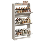 VASAGLE Shoe Cabinet with 3 Flip Drawers, Shoe Organizer, Adjustable and Removable Dividers, Holds 12-20 Pairs, Entryway, 9.4 x 23.6 x 47.7 Inches, Oatmeal Beige ULBC036LN02S - color: Oatmeal Beige, size: 9.5"D x 23.6"W x 47.7"H, style: shoe cabinet