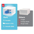 IRIS USA 6 Qt. Plastic Drawer Storage Organizer Stacking Drawers, 2-Pack, Stackable Unit with Sliding Drawer for Bedroom Kitchen Under Sink Pantry Craft Room Bathroom Dorm Office, White - size: 6 Qt., style: 2 Pack