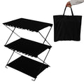 Folding Shelf Storage Rack, 3-Tier Storage Shelf Racks and Shelving Organizer for Kitchen Camping Picnic BBQ Indoor Outdoor