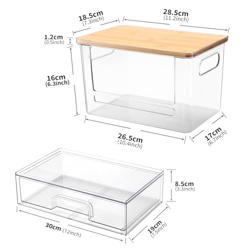 2Pcs Trash Bag Holder Under Sink Stackable Storage, Extra Large Laundry Room Organization and Storage, Laundry Pod Organization with Lid, Garbage Bag Dispenser Roll Holder for Kitchen Cabinet - color: 2Pcs
