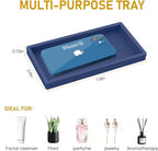 Silicone Vanity Tray - Thickened, Shatterproof, Rectangle - 7.8 * 3.9 in - For Counter, Soap Dispenser - color: Sapphire Blue, size: Small-7.8*3.9 in