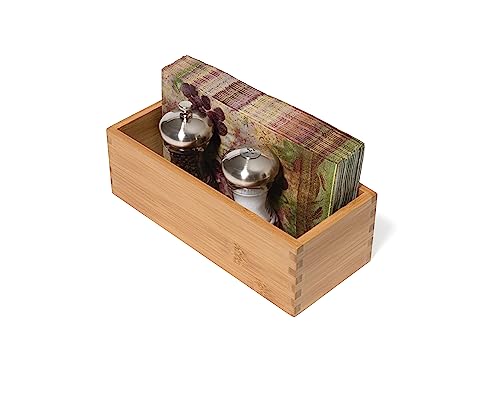 Lipper International Bamboo Wood Utensil Holder Storage Box for Cooking Tools, Makeup, or Office Supplies, 4" x 9 1/4" x 3" | (Pack of 6) - size: 4" x 9 1/4" x 3" (Pack of 6)