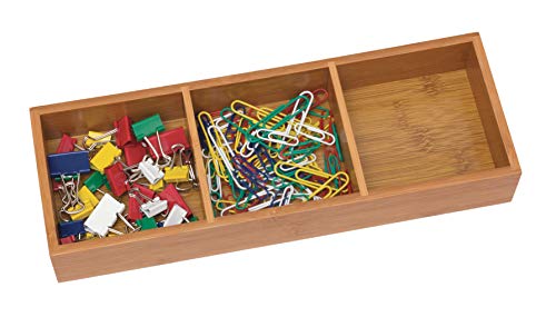 Lipper International 823 Bamboo Wood 3-Compartment Organizer Tray, 11 5/8" x 4 1/8" x 1 3/4" - color: Bamboo Wood, size: 3-Compartment, 11 5/8" x 4 1/8" x 1 3/4"