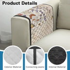 Butterfly Daisy Lavender Print Couch Arm Covers Dust Proof Recliner Armrest Organizer Polyester Sofa Arm Covers with 2 Side Storage Pocket for Magazine, Remote, Phone, Books - color: Butterfly Daisy Lavender