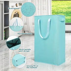 Odonata Slim Laundry Hamper Handles Collapsible Laundry Basket Thin Dirty Clothes Basket Narrow Laundry Bag Foldable Dirty Hamper 45L (Baby Blue) - color: Baby Blue
