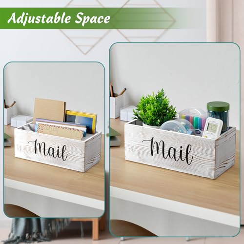 DRASTAR Mail Organizer Countertop, Mail Holder with 3 Slots, Mail Sorter Organizer for Desk, Envelope Holder for Home Office, Retro White - color: Retro White, size: 3 Slots