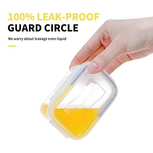 KIGI Small Plastic Food Storage Container for Snack, Lunch & Meal Prep, BPA-Free, Airtight lids, Rectangular Leak-Proof Mini Bento box, 6 oz / 0.75 Cup, 12 Piece Set - size: 0.75 cup (12-Piece) B