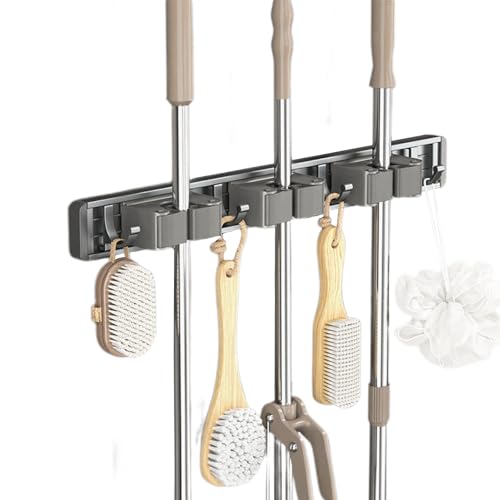 Mop and Broom Holder Wall Mount,Command Broom Holder Hanger Wall Mount,Tool Hangers for Garage Wall