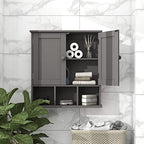 TaoHFE Grey Bathroom Cabinet,Bathroom Wall Cabinet with 2 Door Adjustable Shelves,Over The Toilet Storage Cabinet,Bathroom Cabinet Wall Mounted,Medicine Cabinets for Laundry Room Kitchen - color: Grey