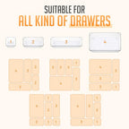 Masirs Clear Drawer Organizers Set 25 PCS – Plastic Storage Bins for Desk, Kitchen, Bathroom, Vanity – Modular, Stackable, Non-Slip Drawer Organizer Trays for Makeup, Utensils, Office Supplies - size: 25-Piece Set