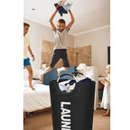 Maxsilan 90L Large Laundry Basket, Freestanding Tall Clothes Hamper, Collapsible Laundry Bag, Black - color: Black, size: 90L