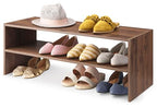 Whitmor Wood Stackable 2-Shelf Shoe Rack, Walnut, 31 inches - color: Brown, size: 31 INCH