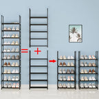 5-Tier Small Shoe Rack, Metal Stackable Kids Shoe Shelf Storage Zapateras Organizer,Narrow Shoe Rack Sturdy for Closet Hallway Entryway Living Room Bedroom (Black) - size: 5-Black