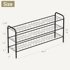 Shoe Rack,Long Shoe Organizer for Closet,Wide Shoe Storage for Entryway, 3 Tier Sturdy Metal Free Standing Shoe Shelf - size: 3-tier-long