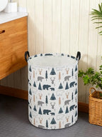 ESSME Kids Laundry Basket,Bear Hamper Collapsible Canvas Waterproof Storage Bin forBoys, Woodland Hamper,Gift Baskets(Bear) - color: Bear