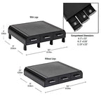 Mind Reader Monitor Stand, 3 Storage Drawers, Desktop Organizer, Riser, Office, 13.5"L x 13"W x 4"H, Set of 2, Black - size: 2 Pack