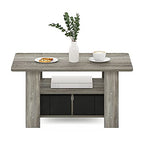 Furinno Andrey Coffee Table with Bin Drawer, French Oak Grey/Black - color: French Oak Grey/Black, style: 2 Bin