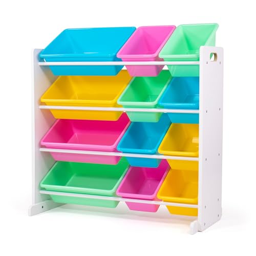 Humble Crew Kids' Toy Storage Organizer, White/Pastel (WO560P) - color: White/Pastels