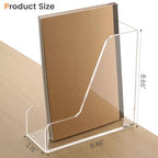 HeZone Acrylic Magazine Rack File Holder Desk Organizers and Storage 2-Pack Small Clear Acrylic Vertical Magazine Holder Book Stand for Office Desk - style: 2PC-B5