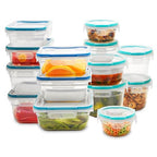 Snapware Plastic Total Solutions (14-Pack, Mixed Sizes) Food Storage Containers Set, Airtight & Leakproof Plastic Locking BPA-Free Lids Tupperware, Freezer Dishwasher Microwave Safe - size: 14 Pack, style: Mixed Sizes