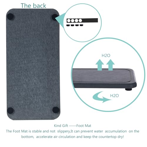 NiuYichee 2 Pcs Water Absorbing Stone Trays, Kitchen/Bathroom Sink Soap Dish, Diatomite Tray Used for Hand Soap & Cosmetic Bottles in The Modern Home, 4" W x 8.3" L, Dark Gray - color: Dark Gray, size: 8.3" x 4" with groove