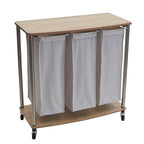 Household Essentials 3-Bag Laundry Sorter, Washable Linen Laundry Bags, 3-Load Capacity, Versatile, Light Ash - style: Laundry Sorter