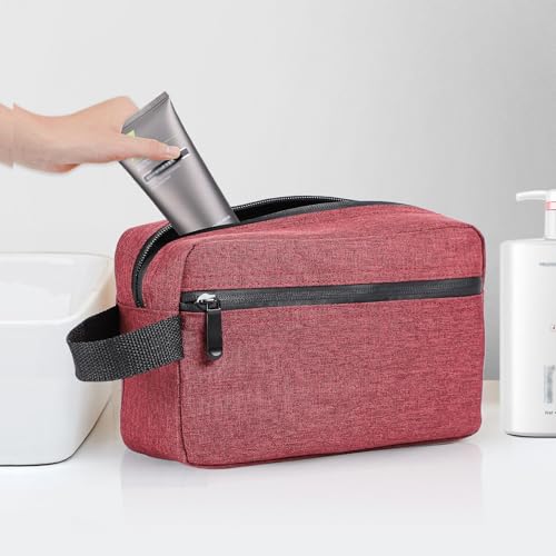 Etercycle Toiletry Bag for Men, Portable Travel Toiletry Organizer Bag,Shaving Bag for Toiletries Accessories (Wine red) - color: Wine red