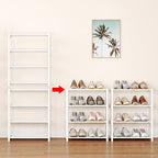 4-Tier Small Shoe Rack .Stackable Shoe Shelf Storage Organizer for Entryway Hallway Closet Bathroom Living Room (1-White) - color: White-1