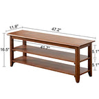 XKZG Storage Bench Wooden Shoe Rack Bench Rustic Solid Wood Entryway Bench (Brown,47.2") - color: Brown, size: 47.2"W x 11.8"D x 16.5"H