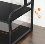HOOBRO Printer Stand, 3-Tier Desktop Printer Table, Under Desk Printer Storage Office Organizer, Storage Rack with Adjustable Shelf, for Home Office, Kitchen, Living Room, Black BB06PS01