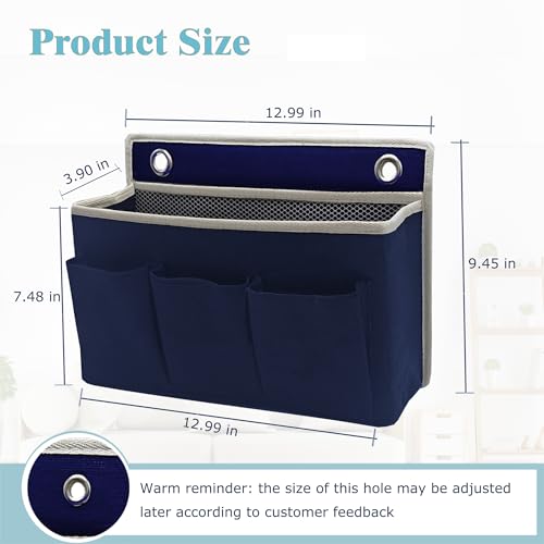2-Pack Wall Hanging Organizer Bag/Hanging Baskets with Large Mesh Compartment & 3 Pockets，Over the Door Hanging Organizer Space Saving Storage for Bedroom,RV Camper, Closet (Navy Blue -2 Pack) - color: Navy Blue -2 Pack