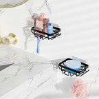 KEGII EXTRA Soap Holders x2 Shower Caddy Hanging, Never Rust Over Showerhead Organizer, Built in 9 Shaver Hanging hooks - style: Hanging Shower Caddy-5 Pack (Black)