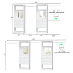 Unikito Closet Systems, 6-14FT Walk in Closet Organizer with 8 Drawers and Mirror, 168" Large Wood Closets Insert with Tower, Sturdy Wardrobe Closets Garment Rack with Extendable Hanging Rods, White
