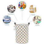 FANKANG Storage Basket, Nursery Hamper Canvas Laundry Basket Foldable with Waterproof PE Coating Large Storage Baskets for Kids Boys and Girls, Office, Bedroom, Clothes,Toys(Beige flag) - color: Beige flag