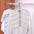 Blouse Tree Hangers Multi-Layer Clothes Hangers 3 Pack 5 in 1 Non Slip Space Saving Closet Organizer Stainless Steel Shirt Hanger Coats Hangers(3 Pack)