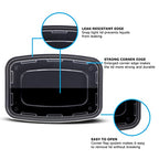 Freshware Meal Prep Containers [15 Pack] 1 Compartment Food Storage Containers with Lids, Bento Box, BPA Free, Stackable, Microwave/Dishwasher/Freezer Safe (28 oz) Black - size: 1-COMP-28OZ-15PK