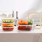 Urban Green Glass Food Container Set with Glass Lid, 3 Pack, Food Storage Containers Set, Airtight, LeakProof, 100% Plastic Free, Meal Prep Containers (White Color) - color: White Sand-SQ-3p