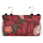 Bedside Caddy Hanging Bunk Bed Caddy Bed Organizer Hanging Pocket with 2 Hooks Bedside Storage Organizer Pocket Bag Holder Cartoon Red Strawberry - color: Cartoon Red Strawberry