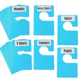 16 Pack White Clothing Rack Size Dividers Plus 45 Labels (1 Inch) and 18 Large Blank Labels, Large Rectangular Clothing Closet Dividers (Blue) - color: Blue, size: 16 PACK