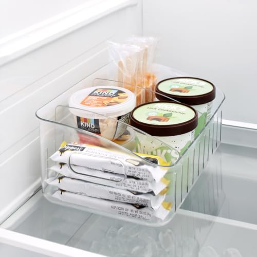 YouCopia FreezeUp Freezer Bin 12", BPA-Free Fridge Organizer with Adjustable Dividers and Handle for Frozen Food and Leftovers - size: 12" Deep