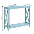 Convenience Concepts Oxford Console Table 39.5" - Sofa Table with Storage Shelf, Transitional Entryway Hall Table for Living Room and Bedroom, Display Foyer Table, Sea Foam Blue - color: Sea Foam Blue