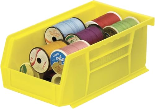 Akro-Mils 30220 AkroBins Plastic Storage Bins, Space-Saving Stackable Bins for Garage, Pantry, Craft Organization, 7" x 4" x 3", Yellow, 24-Pack - color: Yellow
